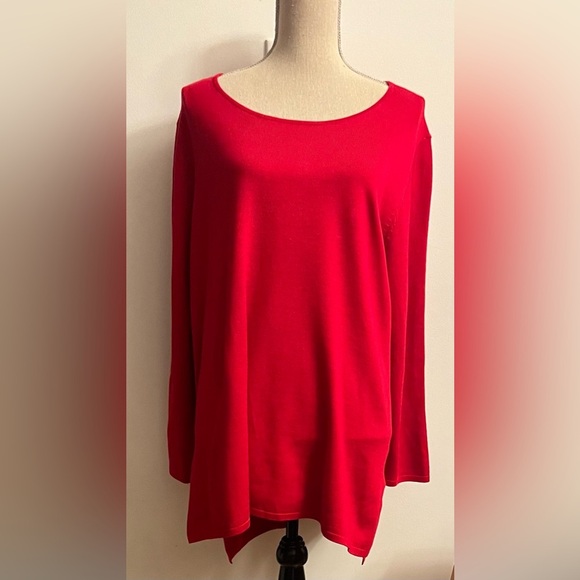 Tahari Tunic Sweater Red 3X - Picture 1 of 10